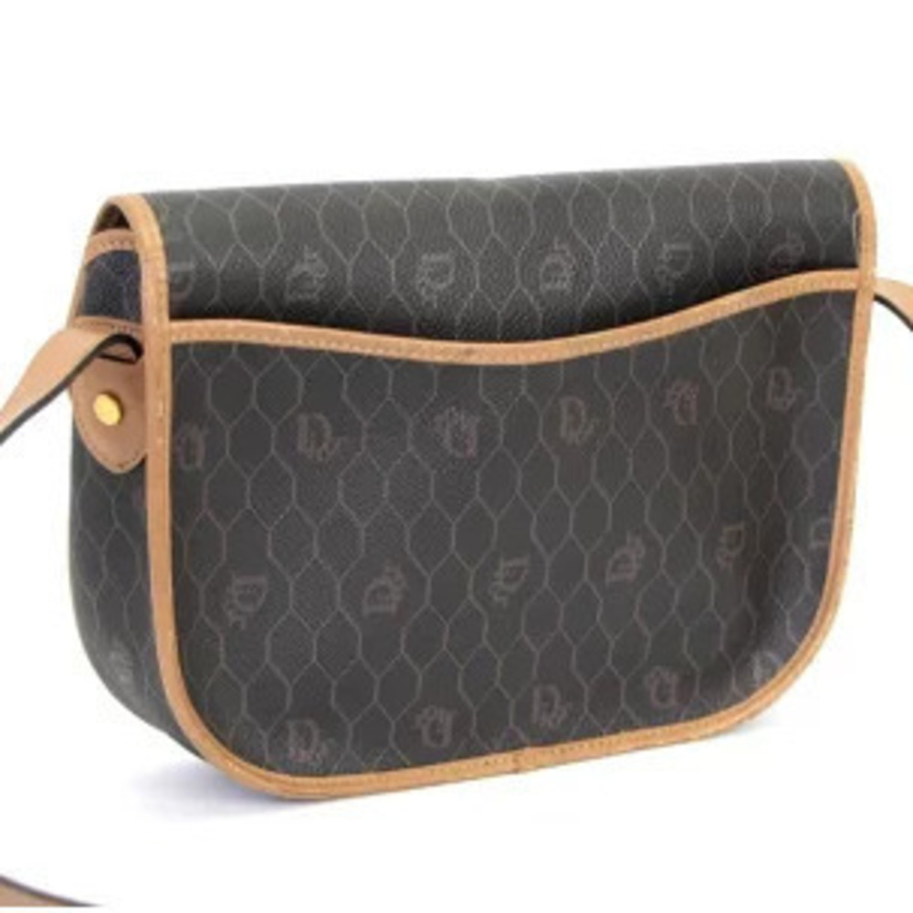 Christian Dior Honeycomb Shoulder Bag Leather Brown - Picture 3 of 6